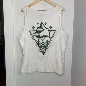 Dravus White Graphic Tank Top size XL Mountain Forest Outdoor Cotton Adventure